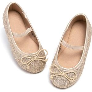 imageGINFIVE Toddler Girls Dress Shoes Little Girls Mary Janes Ballerina Flats Shoes ToddlerGh23  Gold