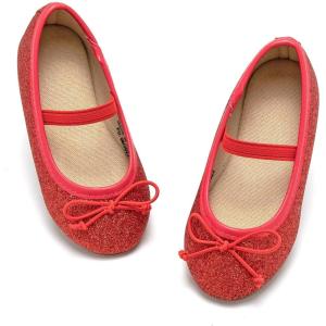 imageGINFIVE Toddler Girls Dress Shoes Little Girls Mary Janes Ballerina Flats Shoes ToddlerGh23  Red