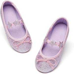 imageGINFIVE Toddler Girls Dress Shoes Little Girls Mary Janes Ballerina Flats Shoes ToddlerGh24  Purple