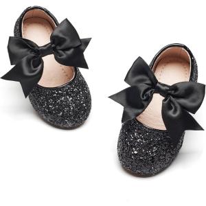 imageGINFIVE Toddler Girls Dress Shoes Little Girls Mary Janes Ballerina Flats Shoes ToddlerGl06black