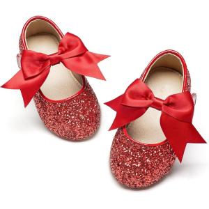 imageGINFIVE Toddler Girls Dress Shoes Little Girls Mary Janes Ballerina Flats Shoes ToddlerGl06red