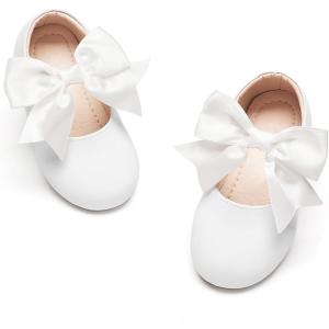 imageGINFIVE Toddler Girls Dress Shoes Little Girls Mary Janes Ballerina Flats Shoes ToddlerGl06white