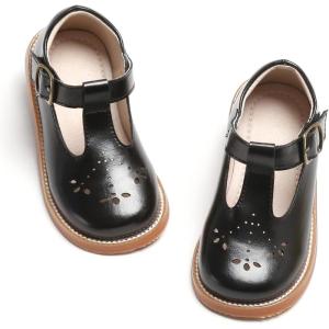 imageGINFIVE Toddler Girls Dress Shoes Little Kids Flats School Mary Janes ShoesGf282  Black