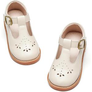 imageGINFIVE Toddler Girls Dress Shoes Little Kids Flats School Mary Janes ShoesGf282  Off White