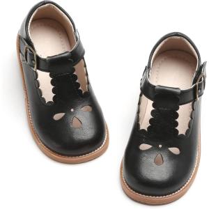 imageGINFIVE Toddler Girls Dress Shoes Little Kids Flats School Mary Janes ShoesGf286  Black