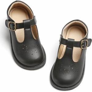 imageGINFIVE Toddler Girls Dress Shoes Little Kids Flats School Mary Janes ShoesGf287black