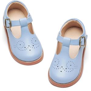 imageGINFIVE Toddler Girls Dress Shoes Little Kids Flats School Mary Janes ShoesGf287light Blue