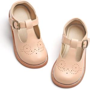 imageGINFIVE Toddler Girls Dress Shoes Little Kids Flats School Mary Janes ShoesGf287nude