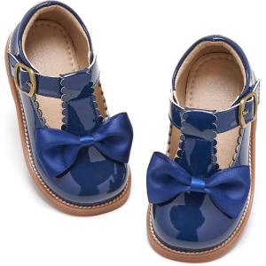 imageGINFIVE Toddler Girls Dress Shoes Little Kids Flats School Mary Janes ShoesGf397blue