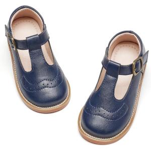 imageGINFIVE Toddler Girls Dress Shoes Little Kids Flats School Mary Janes ShoesGg03navy Blue