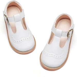 imageGINFIVE Toddler Girls Dress Shoes Little Kids Flats School Mary Janes ShoesGg03white