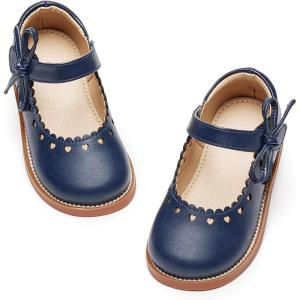 imageGINFIVE Toddler Girls Dress Shoes Little Kids Flats School Mary Janes ShoesGg05navy Blue