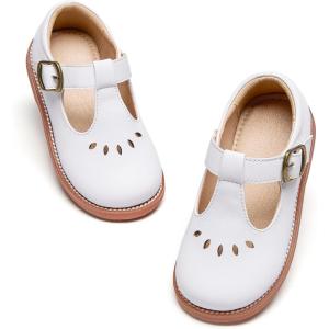 imageGINFIVE Toddler Girls Dress Shoes Little Kids Flats School Mary Janes ShoesGn51white