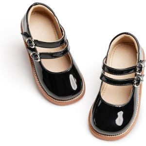 imageGINFIVE Toddler Girls Dress Shoes Little Kids Flats School Mary Janes ShoesGn53black