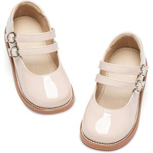 imageGINFIVE Toddler Girls Dress Shoes Little Kids Flats School Mary Janes ShoesGn53nude