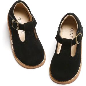 imageGINFIVE Toddler Girls Dress Shoes Little Kids Flats School Mary Janes ShoesGx83 Black