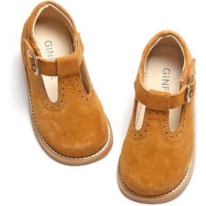 imageGINFIVE Toddler Girls Dress Shoes Little Kids Flats School Mary Janes ShoesGx83 Brown