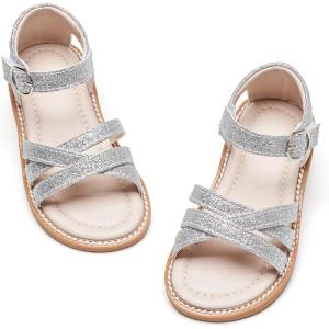 imageGINFIVE Toddler Girls Sandals Girls Toddler Sandals Little Girls Kids ShoesGg33silver
