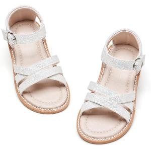 imageGINFIVE Toddler Girls Sandals Girls Toddler Sandals Little Girls Kids ShoesGg33white