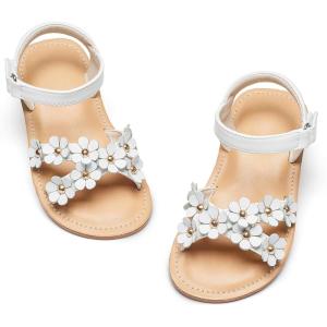 imageGINFIVE Toddler Girls Sandals Girls Toddler Sandals Little Girls Kids ShoesGg37white