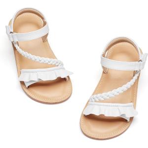 imageGINFIVE Toddler Girls Sandals Girls Toddler Sandals Little Girls Kids ShoesGg51white