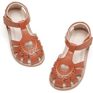 imageGINFIVE Toddler Girls Sandals Girls Toddler Sandals Little Girls Kids ShoesGg52brown