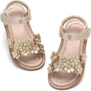 imageGINFIVE Toddler Girls Sandals Girls Toddler Sandals Little Girls Kids ShoesGn08gold