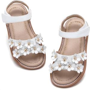 imageGINFIVE Toddler Girls Sandals Girls Toddler Sandals Little Girls Kids ShoesGn08white