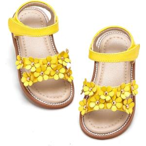 imageGINFIVE Toddler Girls Sandals Girls Toddler Sandals Little Girls Kids ShoesGn08yellow
