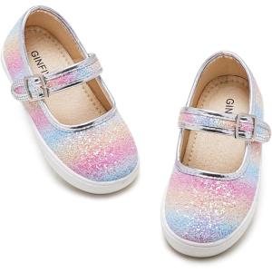 imageGINFIVE Toddler Girls Sneakers Little Girls Slip On Shoes Glitter Sneakers ToddlerGm01rainbowsilver