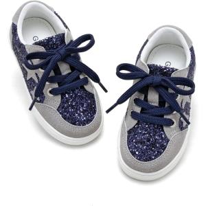 imageGINFIVE Toddler Girls Sneakers Little Girls Slip On Shoes Glitter Sneakers ToddlerGm04blue