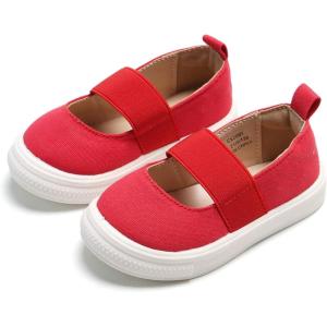 imageGINFIVE Toddler Girls Sneakers Little Girls Slip On Shoes School Sneakers ToddlerGf2001 Red
