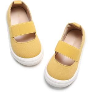 imageGINFIVE Toddler Girls Sneakers Little Girls Slip On Shoes School Sneakers ToddlerGf2001 Yellow