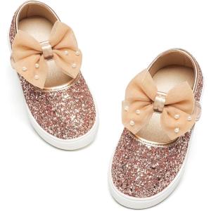 imageGINFIVE Toddler Girls Sneakers Little Girls Slip On Shoes School Sneakers ToddlerGm07champagne