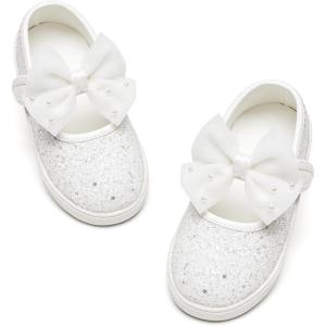 imageGINFIVE Toddler Girls Sneakers Little Girls Slip On Shoes School Sneakers ToddlerGm07white