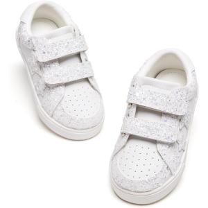 imageGINFIVE Toddler Girls Sneakers Little Girls Slip On Shoes School Sneakers ToddlerGm08white
