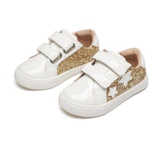 imageGINFIVE Toddler Girls Sneakers Little Girls Slip On Shoes School Sneakers ToddlerGm09gold