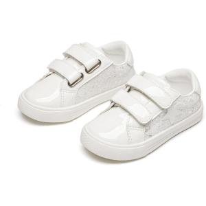 imageGINFIVE Toddler Girls Sneakers Little Girls Slip On Shoes School Sneakers ToddlerGm09white