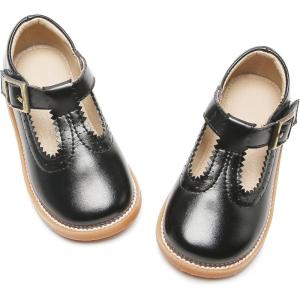 imageGINFIVE Toddler Little Girls Mary Janes Flats Girls Dress Shoes Kids ShoesF07  Black