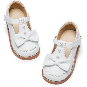 imageGINFIVE Toddler Little Girls Mary Janes Flats Girls Dress Shoes Kids ShoesGg06white