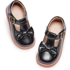 imageGINFIVE Toddler Little Girls Mary Janes Flats Girls Dress Shoes Kids ShoesGn50black
