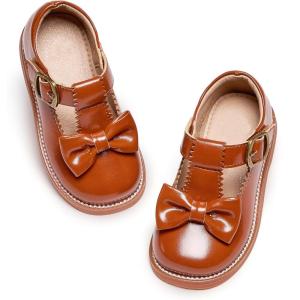 imageGINFIVE Toddler Little Girls Mary Janes Flats Girls Dress Shoes Kids ShoesGn50brown