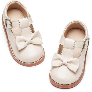 imageGINFIVE Toddler Little Girls Mary Janes Flats Girls Dress Shoes Kids ShoesGn50off White