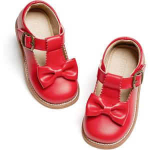 imageGINFIVE Toddler Little Girls Mary Janes Flats Girls Dress Shoes Kids ShoesGn50red