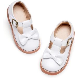 imageGINFIVE Toddler Little Girls Mary Janes Flats Girls Dress Shoes Kids ShoesGn50white