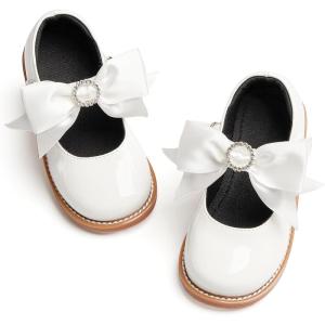 imageGINFIVE Toddler Little Girls Mary Janes Flats Girls Dress Shoes Kids ShoesGn54white