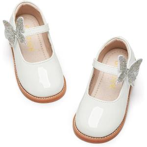 imageGINFIVE Toddler Little Girls Mary Janes Flats Girls Dress Shoes Kids ShoesGr01white
