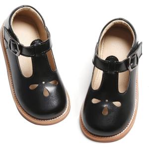 imageGINFIVE Toddler Little Girls Mary Janes Flats Girls Dress Shoes Kids ShoesGx82  Black