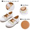 imageGINFIVE Toddler Girls Dress Shoes Little Girls Mary Janes Ballerina Flats Shoes ToddlerGf383white