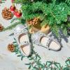 imageGINFIVE Toddler Girls Dress Shoes Little Girls Mary Janes Ballerina Flats Shoes ToddlerGf390silver
